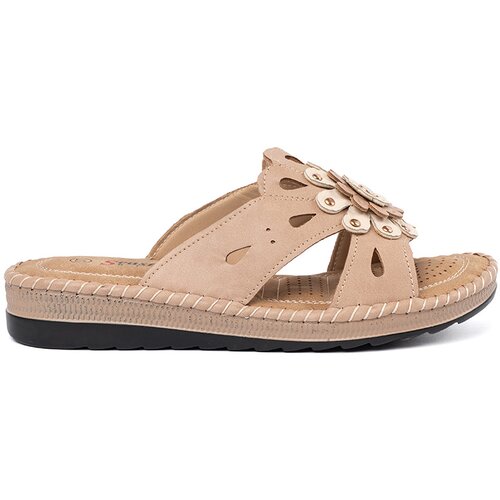 SEASTAR Pink women's flip-flops with a decorative flower Cene