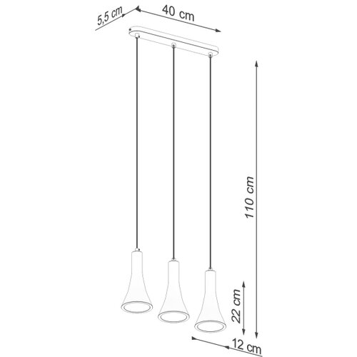 Sollux Lighting SL.1225 - visilica na sajli rea 3xE14/12W/230V beton Cene
