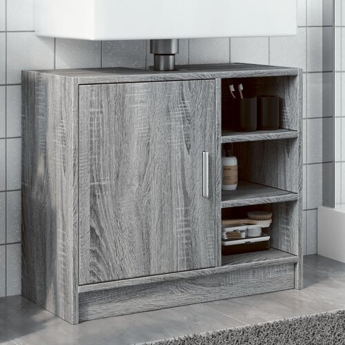 vidaXL Omarica za umivalnik siva sonoma 63x29x55 cm inženirski les Cene