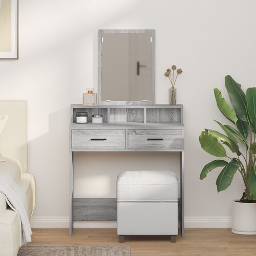 vidaXL Siva Sonoma Konstruirano drvo, Ogledalo 79 x 41 x 140 cm Cijene