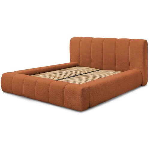 Bobochic Paris Narančasti tapecirani bračni krevet s prostorom za odlaganje s podnicom 180x200 cm Denali – Cijene