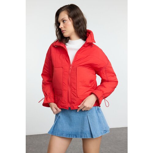 Trendyol Red Oversize Mould Water Repellent Quilted Puffer Jacket Slike