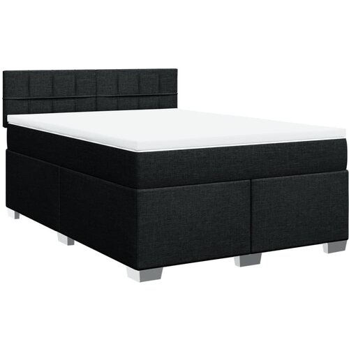 vidaXL Box spring postelja z vzmetnico črna 160x200 cm blago, (21307235) Cene