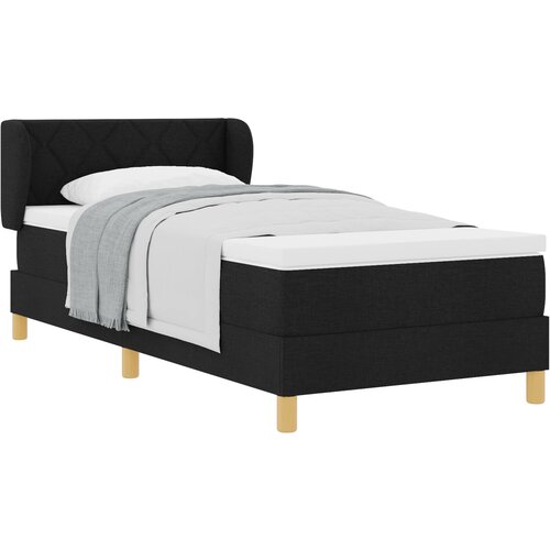 VidaXL Box Spring Krevet s Du&amp;scaron;ekom Crni 90x200 cm Tkanina Slike