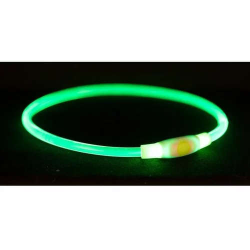 Trixie FLASH LIGHT RING USB S-M Svjetleća ogrlica, zelena, veličina