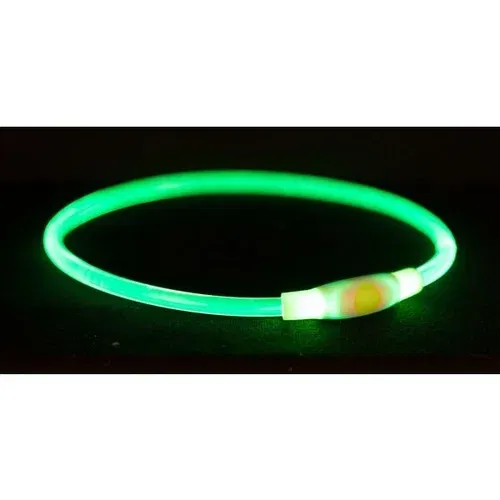 Trixie FLASH LIGHT RING USB S-M Svjetleća ogrlica, zelena, veličina