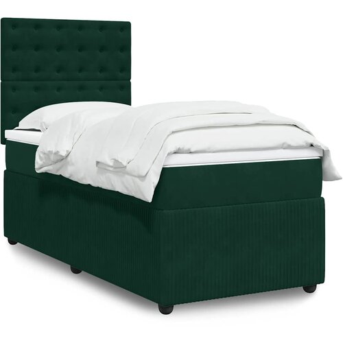 Box spring krevet s madracem tamnozeleni 90x200 cm bar&scaron;unasti Cijene