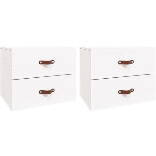 Maison Chic Stenski Dvo delni komplet Nočne omarice - Nočne mize bela 50x36x40 cm, (21688479) Slike