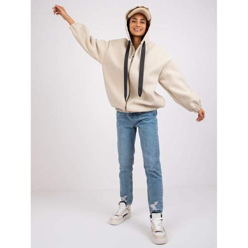 Fashion Hunters Beige Sevilla hooded sweatshirt Slike