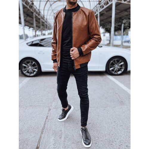 DStreet Leather men's camel bomber jacket Cijene