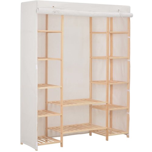 VidaXL Ormar od tkanine bijeli 135 x 40 x 170 cm Slike