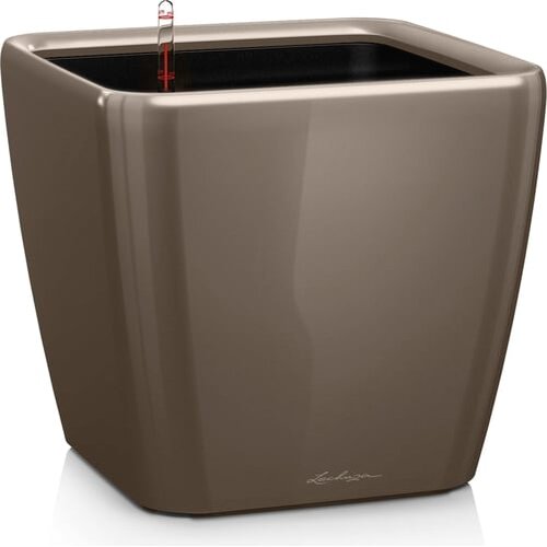 LECHUZA Okrasni lonec Quadro Premium LS 43 - Svetlo rjava visoki sijaj Cene