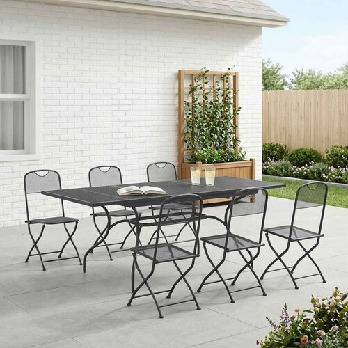  Vrtni set za objed 7 pcs Antracit 212 x 90 x 76 cm - 6-sjedalna Cijene