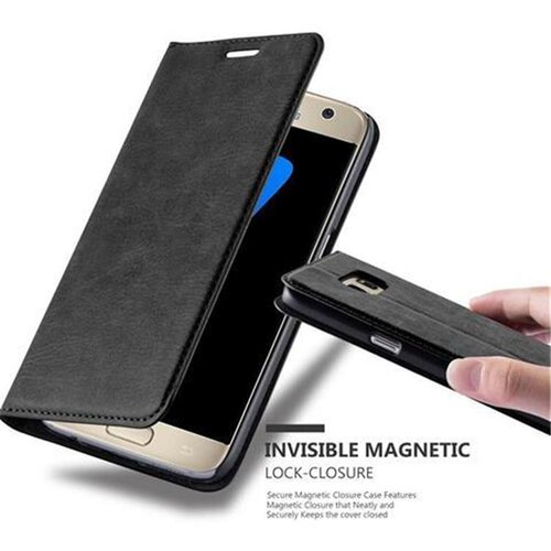 Cadorabo Ohišje, združljivo z Samsung Galaxy S7 v nočna črna - Zaščitni ovitek z magnetnim zapiranjem, stoječo funkcijo in režo za kartice, (20549245) Cene