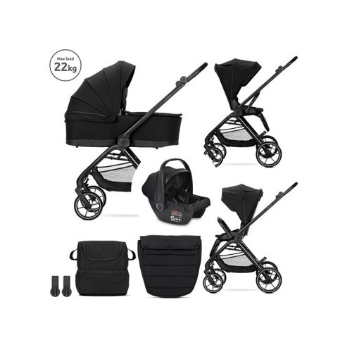 Lorelli kolica za bebe venice 3u1 (22kg max) - black ( 10022042501A ) Slike