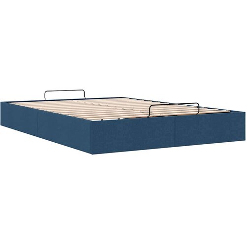 VidaXL Otomanski posteljni okvir brez vzmetnice moder 140x200 cm blago Slike
