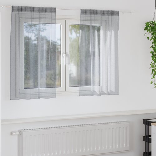 vidaXL Zavjese sa zavjesama 2 pcs Tamnosiva 140 x 140 cm Poliester Cijene