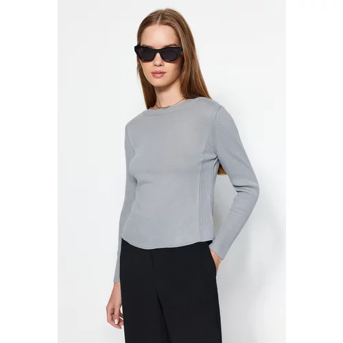 Trendyol Gray Basic Knitwear Sweater