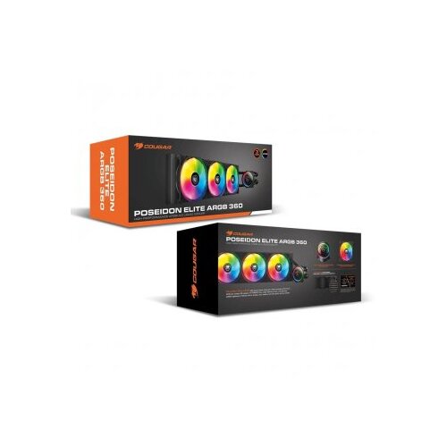 Cougar CPU Water Cooling, Poseidon Elite 360, ARGB, Black Slike