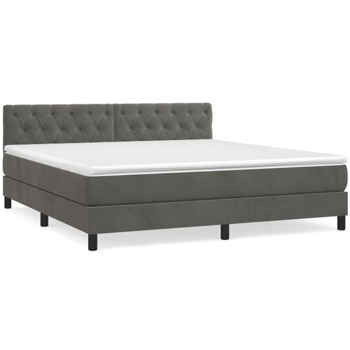 Maison Chic Box spring postelja - Vzmetna postelja z vzmetnico temno siva 160x200 cm žamet SL8668, (21901635) Cene