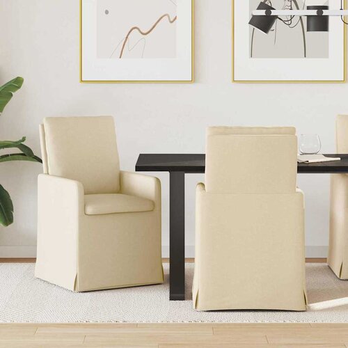 vidaXL Jedilni stoli 2 pcs krema 57 x 67 x 98 cm blago Cene