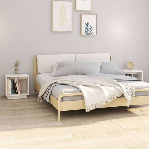  Noćni ormarići 2 kom bijeli 40 x 30 x 40 cm od masivne borovine Cijene