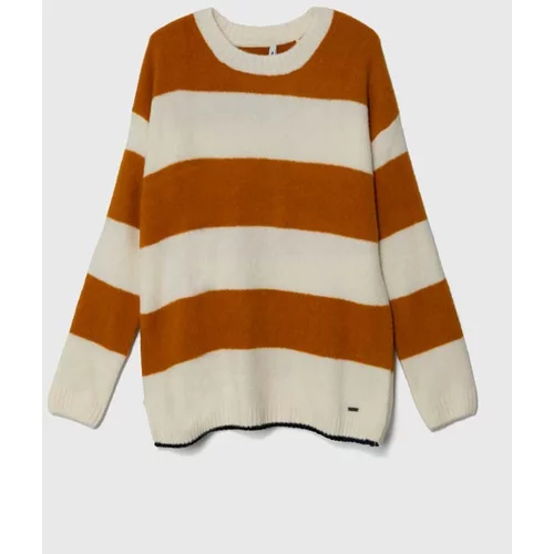 PepeJeans Otroški pulover s primesjo volne oranžna barva