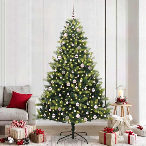  Umjetno savitljivo božićno drvce s 300 LED dioda Zelena 240 cm Cene