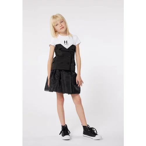 Karl Lagerfeld Otroška obleka črna barva