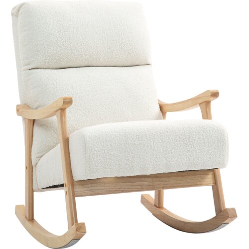 HOMCOM zibajoči stol poliester, pena 65D x 90&Scaron; x 98V cm Krem bela, (5000242986) Cene