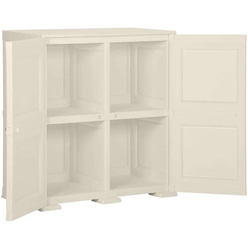 vidaXL Plastična omarica 79x43x85,5 cm izgled lesa krem Cene