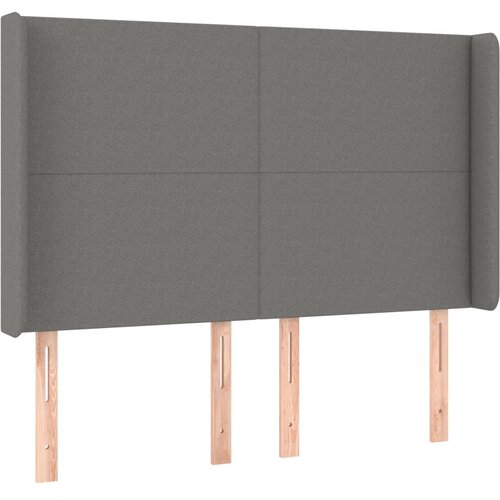 Maison Chic Vzglavna omarica - Nočna omarica - Posteljna omarica z u&amp;scaron;esi temno sivo 147x16x118/128 cm blago, (21708461) Slike