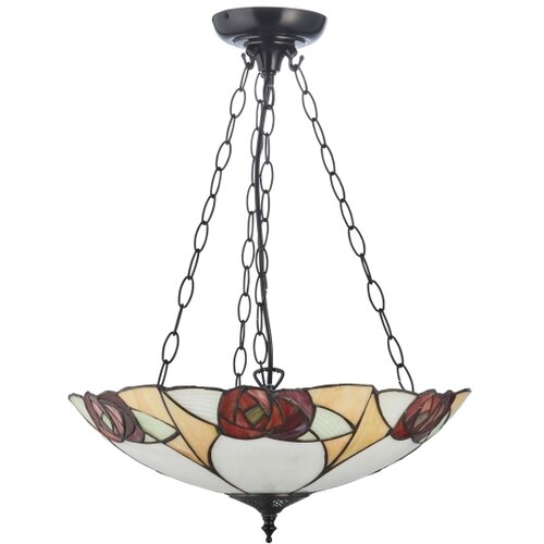 Endon 111879 - Luster na lancu Tiffany INGRAM 3xE27/10W/230V prečnik 45 cm Slike