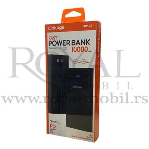  power bank linkage LKP-28 10000mAh pd 22.5w 3A (type-c i lightning kabal) crna Cene