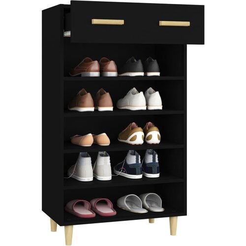  za cipele crni 60 x 35 x 105 cm od konstruiranog drva Slike