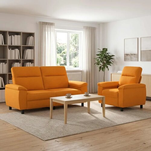  Set sofe 2 pcs Tamno žuta Tkanina - Tamnožuta Jednostruka + Dvostruka (140 cm) Cijene