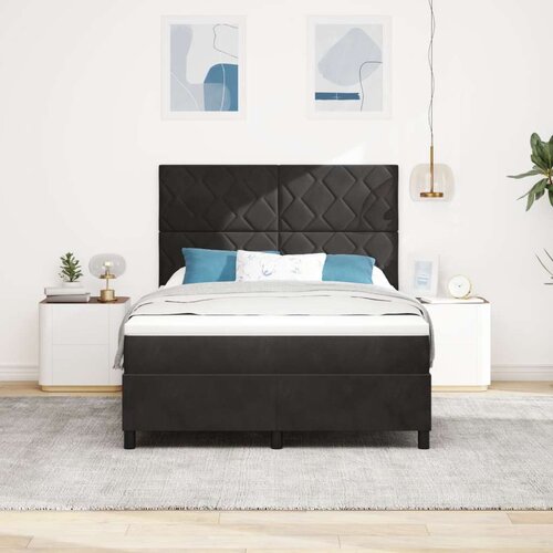 VidaXL Box Spring Krevet s Madracem Crni 160x200 cm Bar&amp;scaron;un Slike