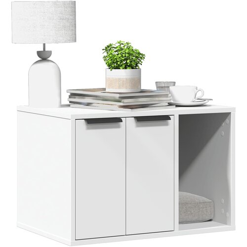 VidaXL Kutija za mačji pijesak bijela 60x40x40 cm konstruirano drvo Slike
