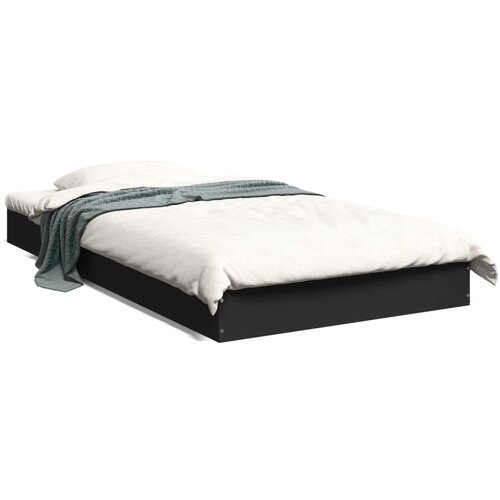 VidaXL Okvir za krevet crni 90 x 190 cm od konstruiranog drva Slike