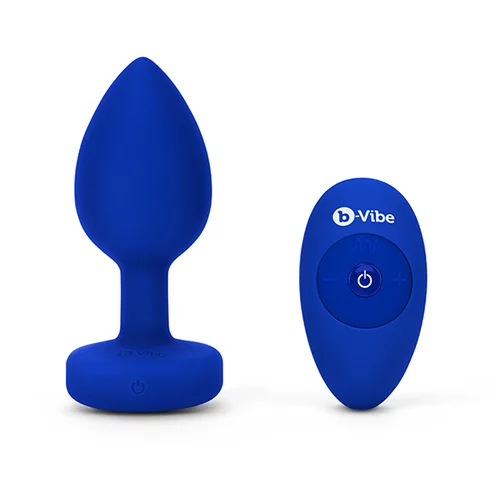 b-Vibe Vibrirajući analni čep L/XL, plavi
