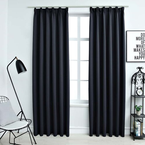 Furnova Zatemnitvene zavese z obe&amp;scaron;ali 2 kosa antracitne 140x245 cm, (21918386) Slike