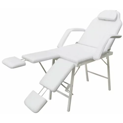 vidaXL Bela stol zdravljenja z nastavljivo nogo počiva