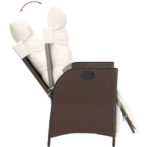 VidaXL 7-dijelni vrtni blagovaonski set s jastucima poliratan smeđi Slike