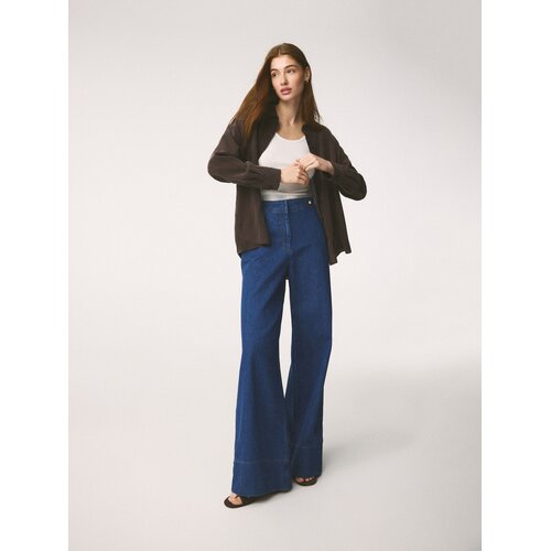 Reserved Wide leg traperice - plavo Cene