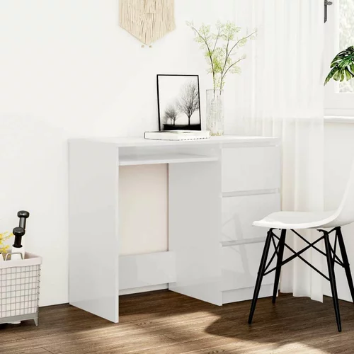  Radni stol visoki sjaj bijeli 90 x 45 x 76 cm od iverice