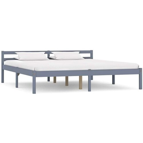 Posteljni okvir siv iz trdne borovine 160x200 cm, (20647641) Slike