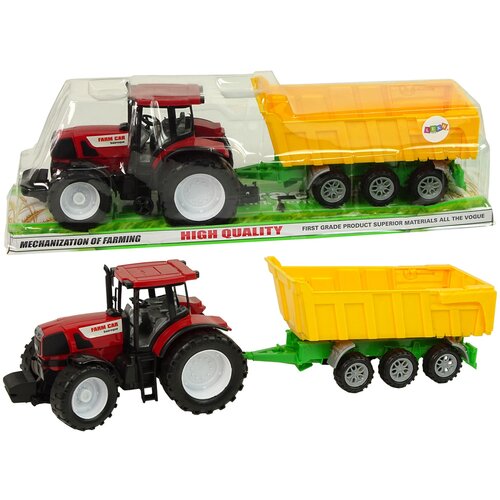 Traktor za igru s kiper prikolicom 50 cm - crveno/žuti Cijene