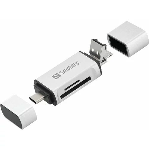 Sandberg čitalec kartic USB-C, USB-A in micro-USB 136-28