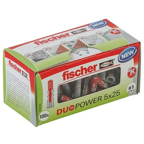 Fischer Duopower Asortiman tipli LD (Promjer tiple: 5 mm, Duljina tiple: 25 mm, 1 Kom., S rubom, Prikladno za: Svi građevni materijali)