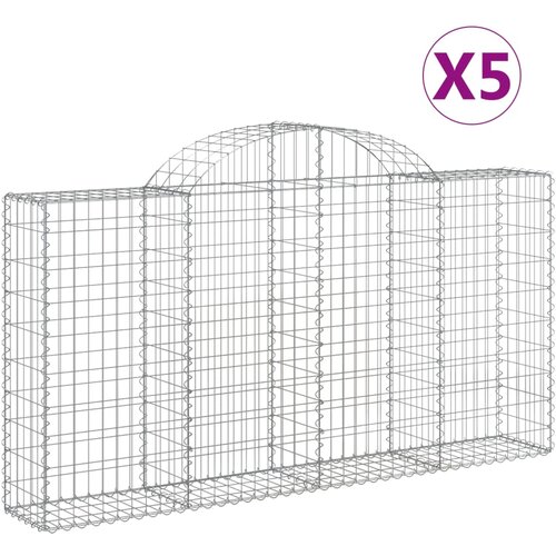  Lučne gabionske ko&amp;scaron;are 5 kom 200x30x100/120cm pocinčano željezo Slike